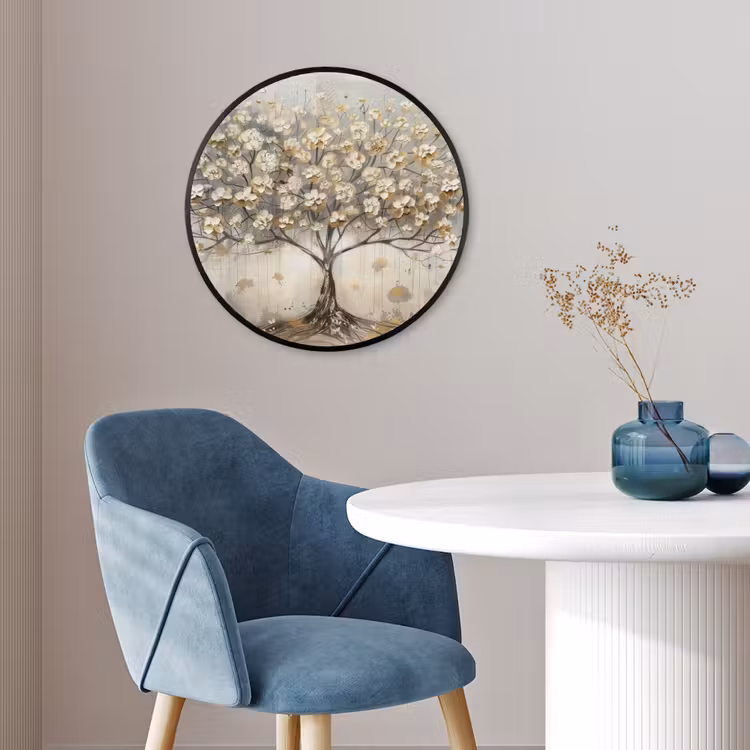 Boom - Beige - Goud - Verflook - Grijs Fotolijst rond zonder passe partout klein -sfeer2