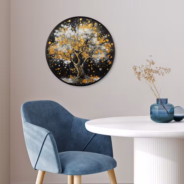 Boom - Zwart - Goud - Wit - Modern Fotolijst rond zonder passe partout klein -sfeer2