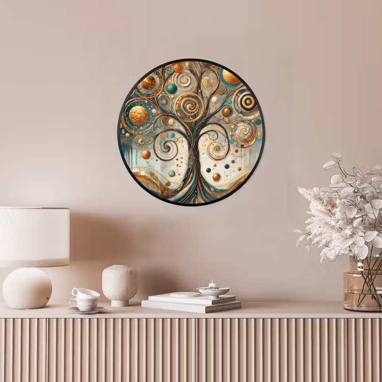 Levensboom - Boom - Abstract - Modern Fotolijst rond zonder passe partout klein -sfeer3
