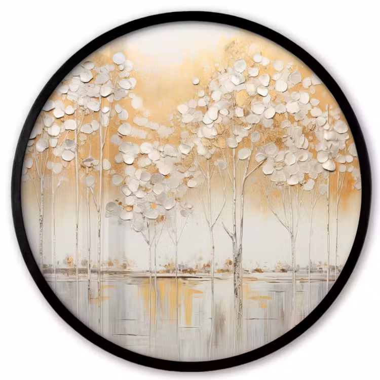 Bomen - Kunst - Acryl - Natuur Fotolijst rond zonder passe partout klein -3d