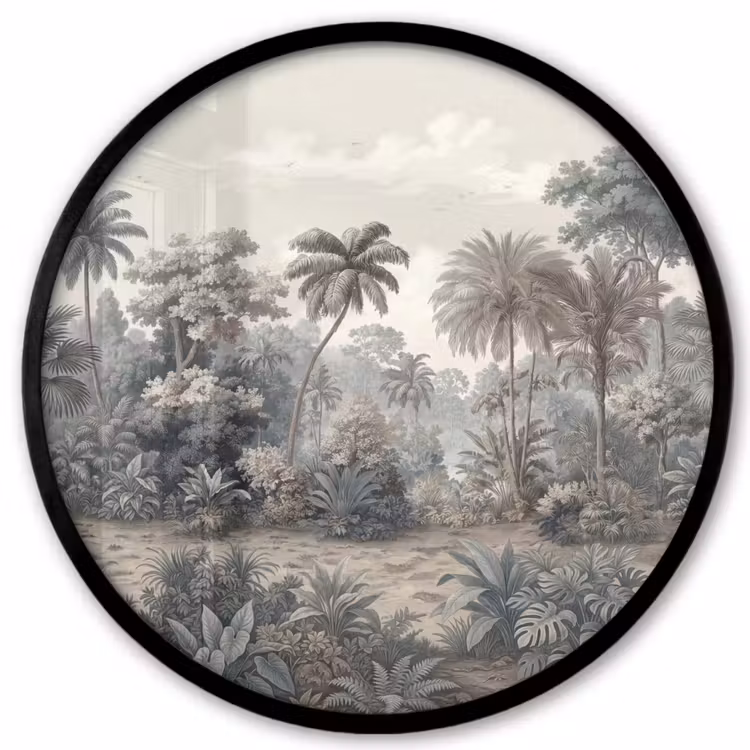 Tropisch - Landschap - Illustratie Fotolijst rond zonder passe partout klein -3d