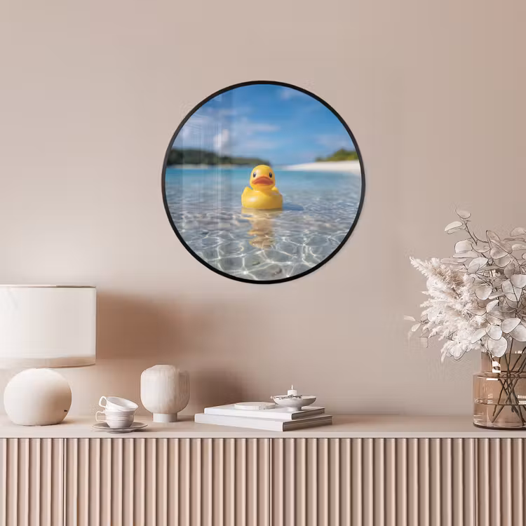 Tropisch - Badeend - geel Fotolijst rond zonder passe partout klein -sfeer3