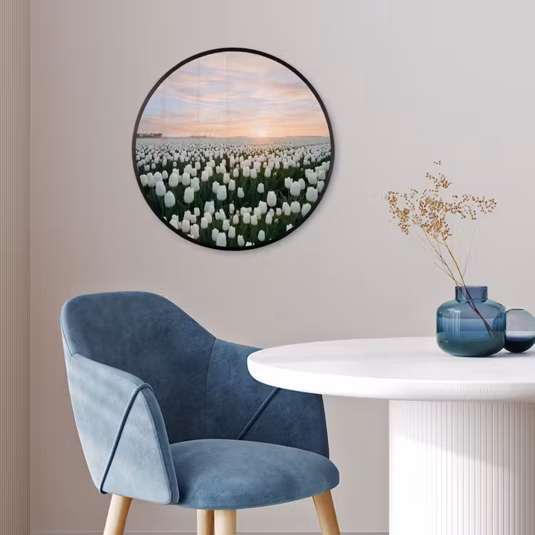 Tulpen - Landschap - Wit Fotolijst rond zonder passe partout klein -sfeer2