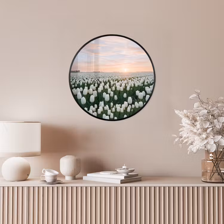 Tulpen - Landschap - Wit Fotolijst rond zonder passe partout klein -sfeer3