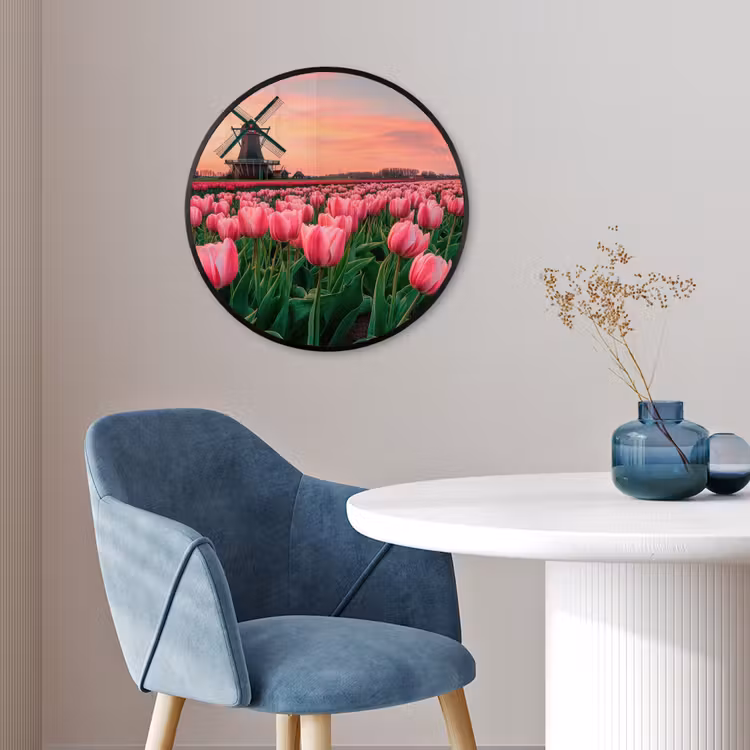 Tulpen - Molen - Nederland Fotolijst rond zonder passe partout klein -sfeer2