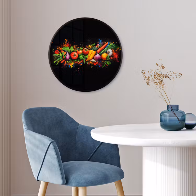 Groente - Eten - Kruiden - Graffiti - Koken Fotolijst rond zonder passe partout klein -sfeer2