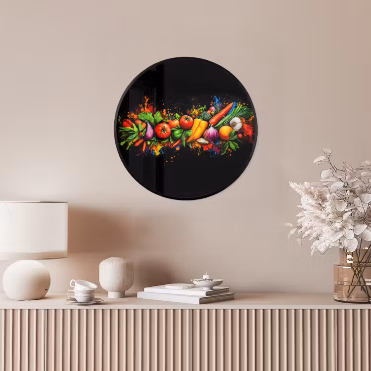 Groente - Eten - Kruiden - Graffiti - Koken Fotolijst rond zonder passe partout klein -sfeer3