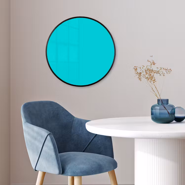 Vivid - Aquamarine - Turkoois Fotolijst rond zonder passe partout klein 856 -sfeer2