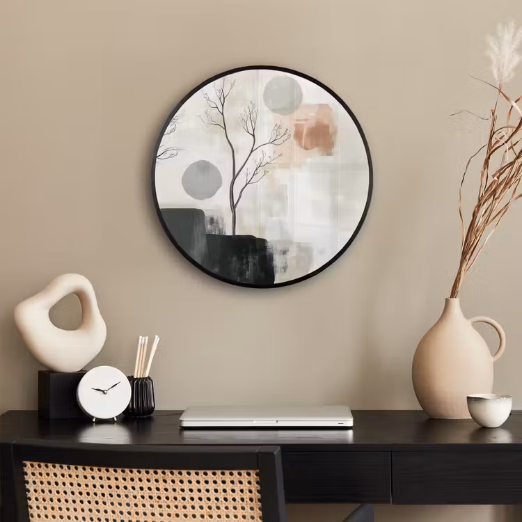 Wabi sabi - Beige - Plant Fotolijst rond zonder passe partout klein -sfeer1