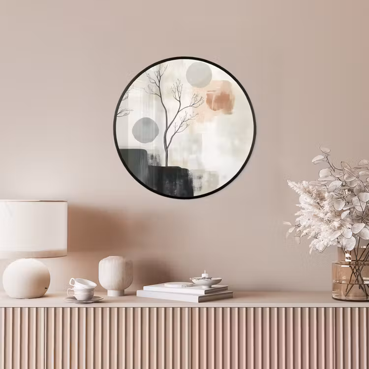 Wabi sabi - Beige - Plant Fotolijst rond zonder passe partout klein -sfeer3