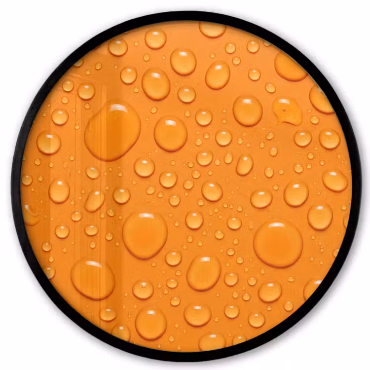 Water - Druppels - Oranje Fotolijst rond zonder passe partout klein -3d