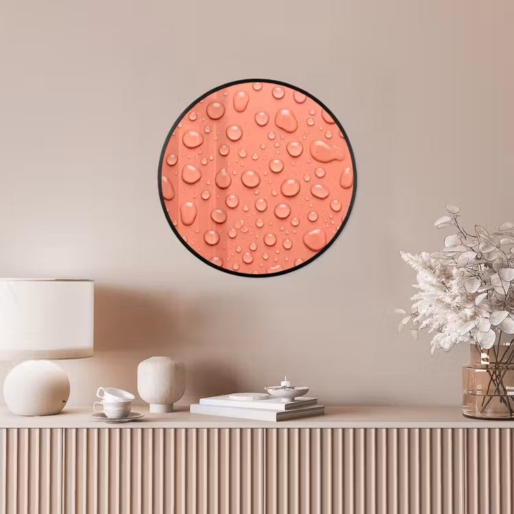 Water - Druppels - Roze Fotolijst rond zonder passe partout klein -sfeer3