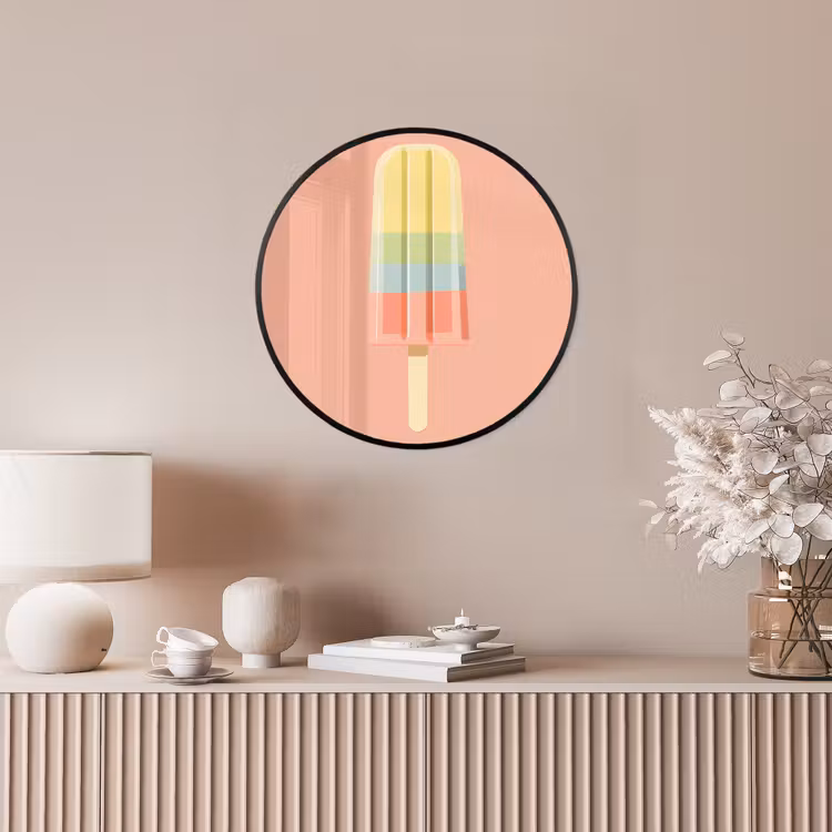 Waterijsje - Pasteltinten - Minimalistisch Fotolijst rond zonder passe partout klein -sfeer3