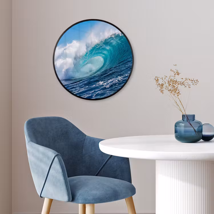 Golf - Oceaan - Water - Dynamisch - Blauw Fotolijst rond zonder passe partout klein -sfeer2