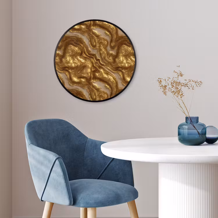 Golven - Organisch - Goud - Crème Fotolijst rond zonder passe partout klein 856 -sfeer2