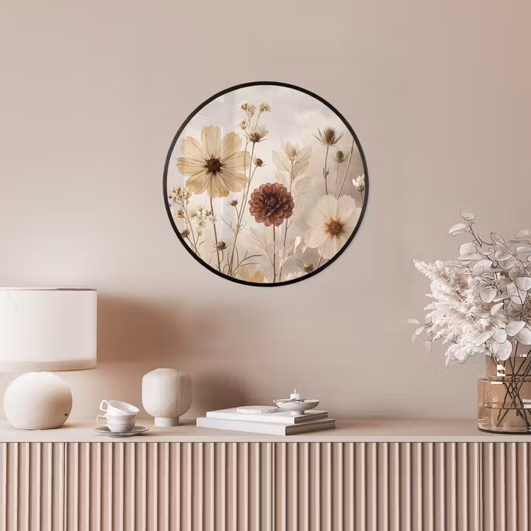 Wilde bloemen - Botanisch - Vintage - Natuur - Rustiek Fotolijst rond zonder passe partout klein -sfeer3