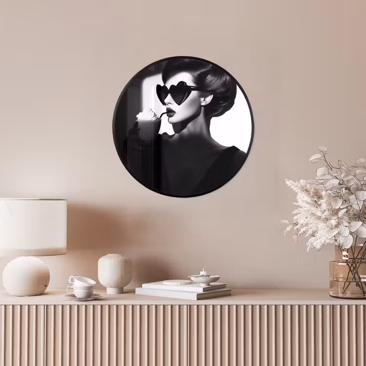 Vrouw - Zwart - Hart Fotolijst rond zonder passe partout klein -sfeer3