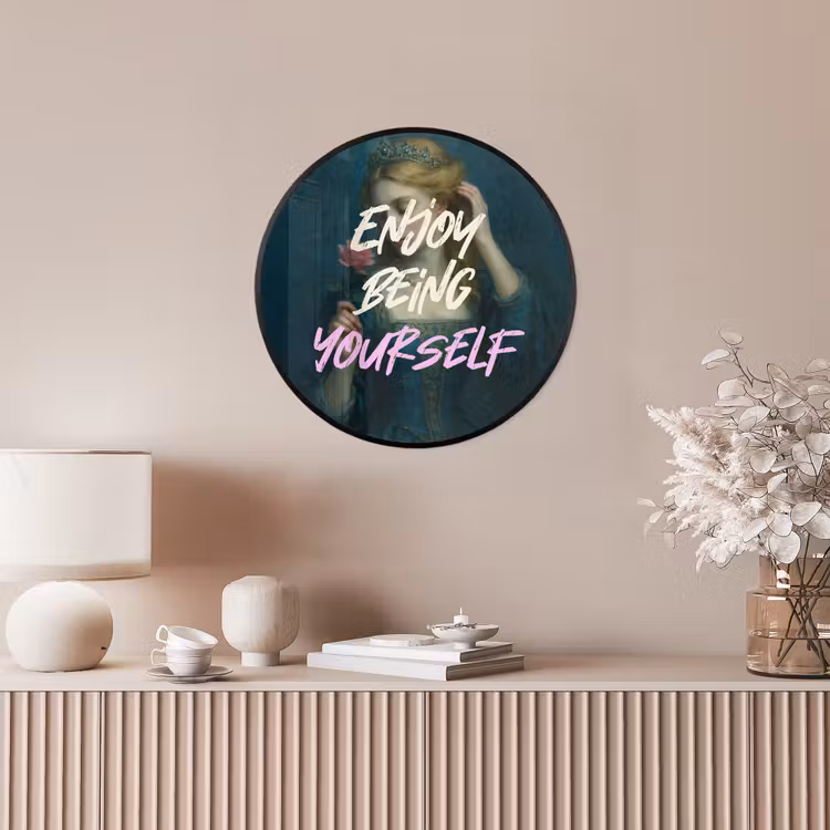 Vrouw - Roos - Quote Fotolijst rond zonder passe partout klein -sfeer3