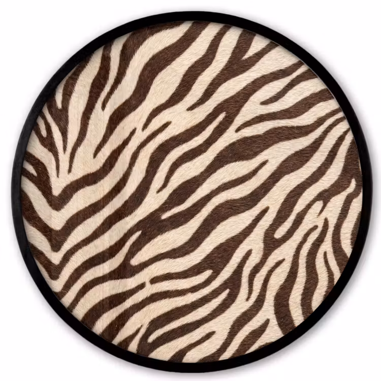 Zebra - Strepen - Bruin Fotolijst rond zonder passe partout klein -3d