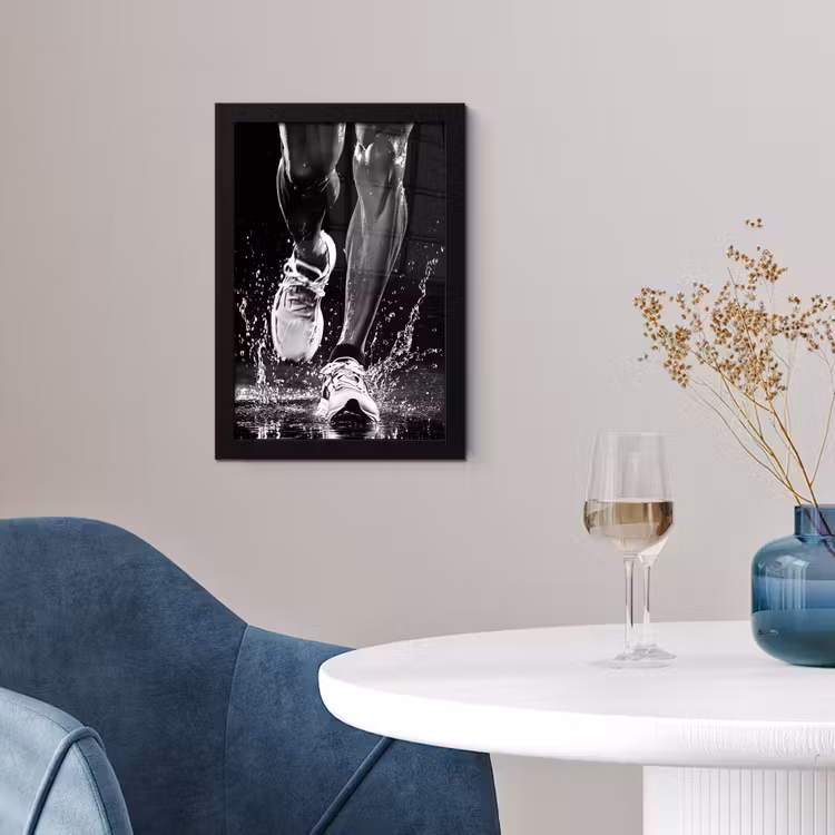 Hardloopschoenen - Rennen - Druppels - Zwart fotolijst zwart zonder passe partout klein -sfeer4