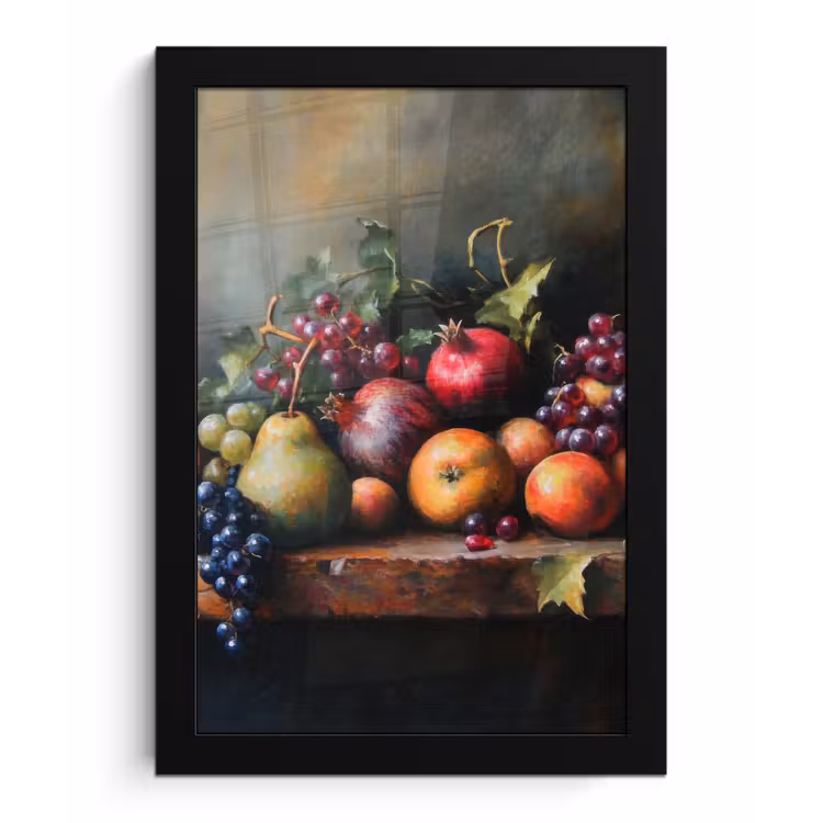 Rustiek - Stilleven - Fruit fotolijst zwart zonder passe partout klein -3d