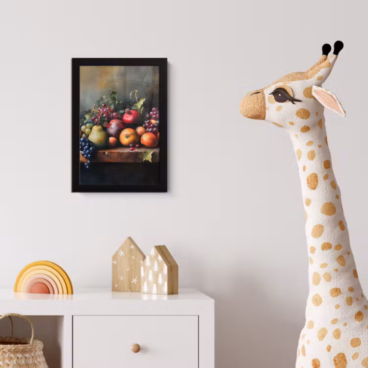 Rustiek - Stilleven - Fruit fotolijst zwart zonder passe partout klein -usfeer4_kinderkamer