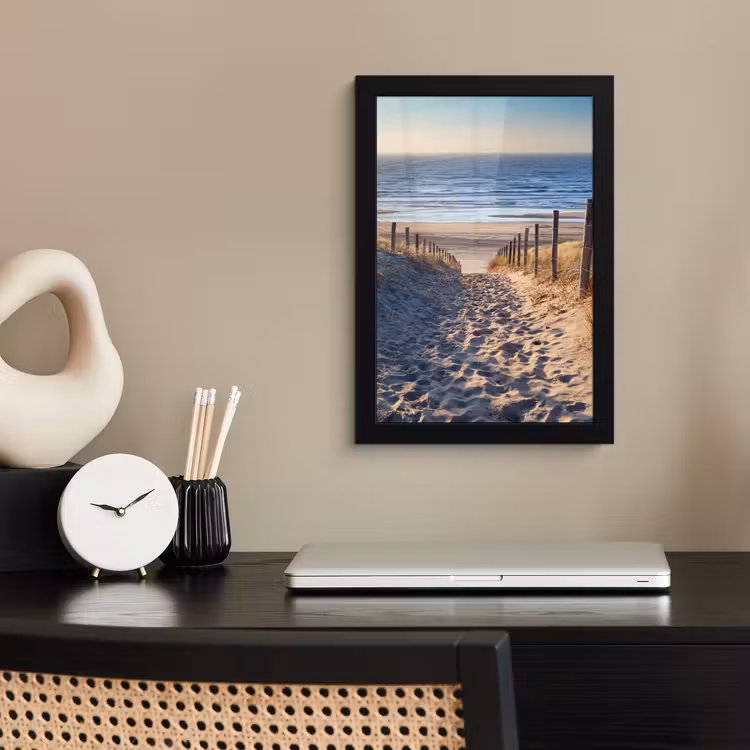 Zand - Strand - Duin - Zee - Zomer fotolijst zwart zonder passe partout klein -sfeer1