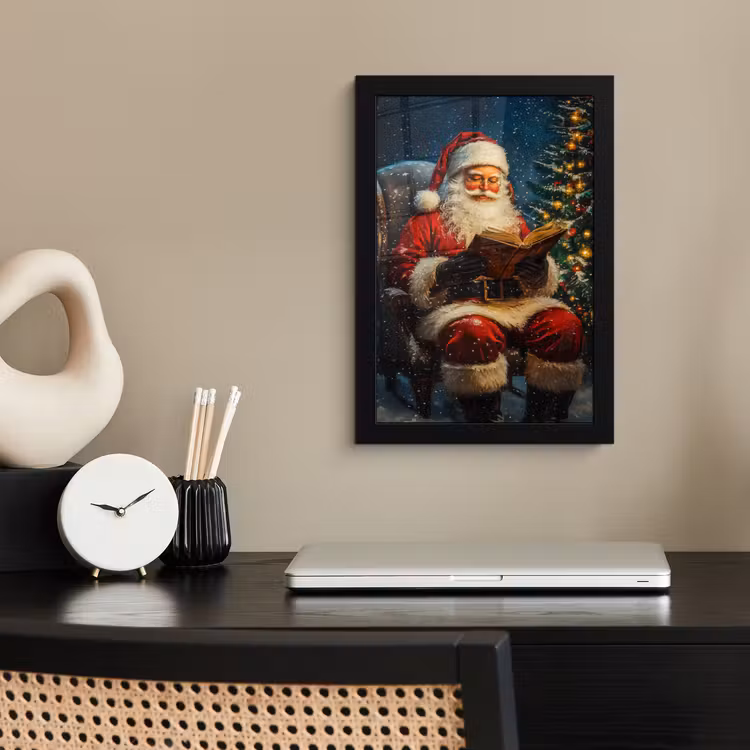 Kerstman - Kerst - Winter - Kerstboom fotolijst zwart zonder passe partout klein -sfeer1