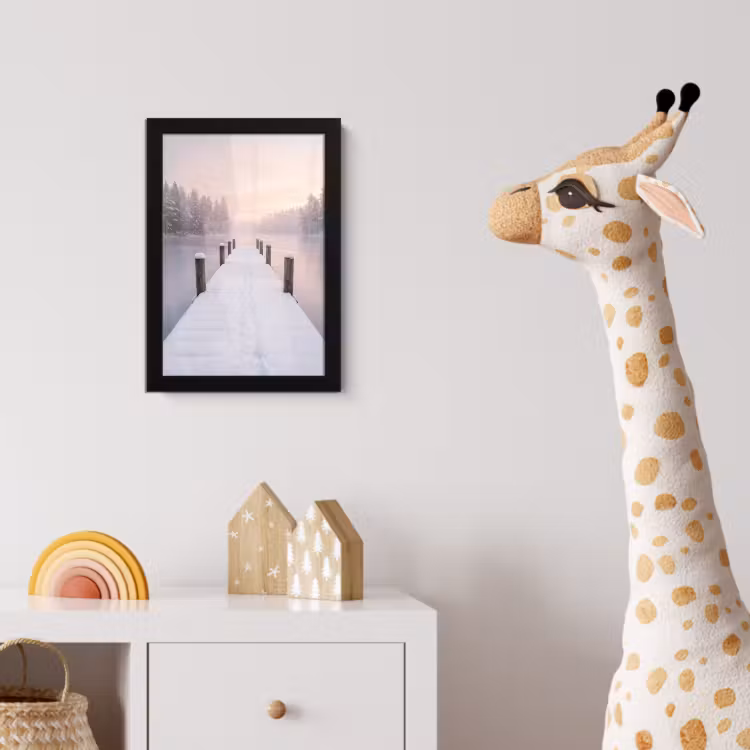 Steiger - Meer - Mist - Winter - Serene fotolijst zwart zonder passe partout klein -usfeer4_kinderkamer