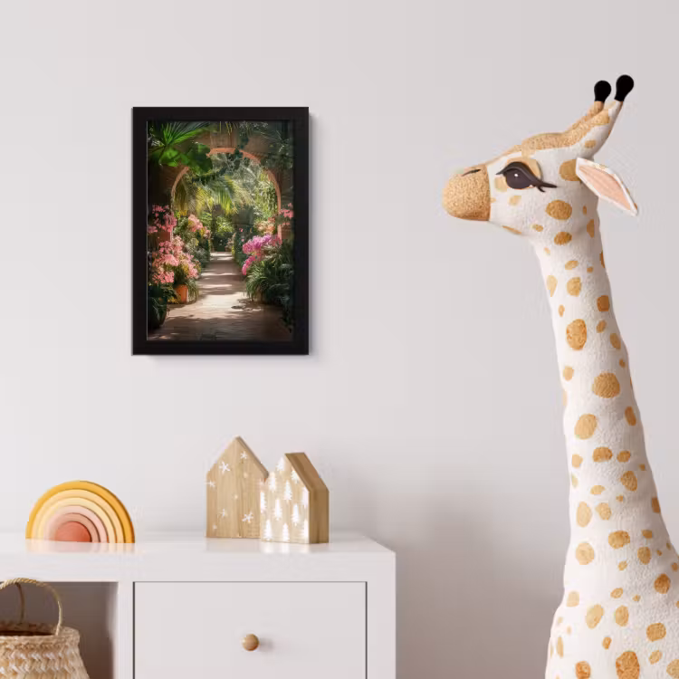 Doorkijk - Tropisch - Bloemen - Natuur fotolijst zwart zonder passe partout klein -usfeer4_kinderkamer