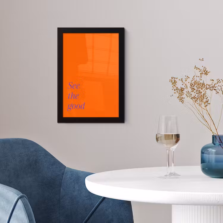 See te good - Paars - Oranje fotolijst zwart zonder passe partout klein -sfeer4
