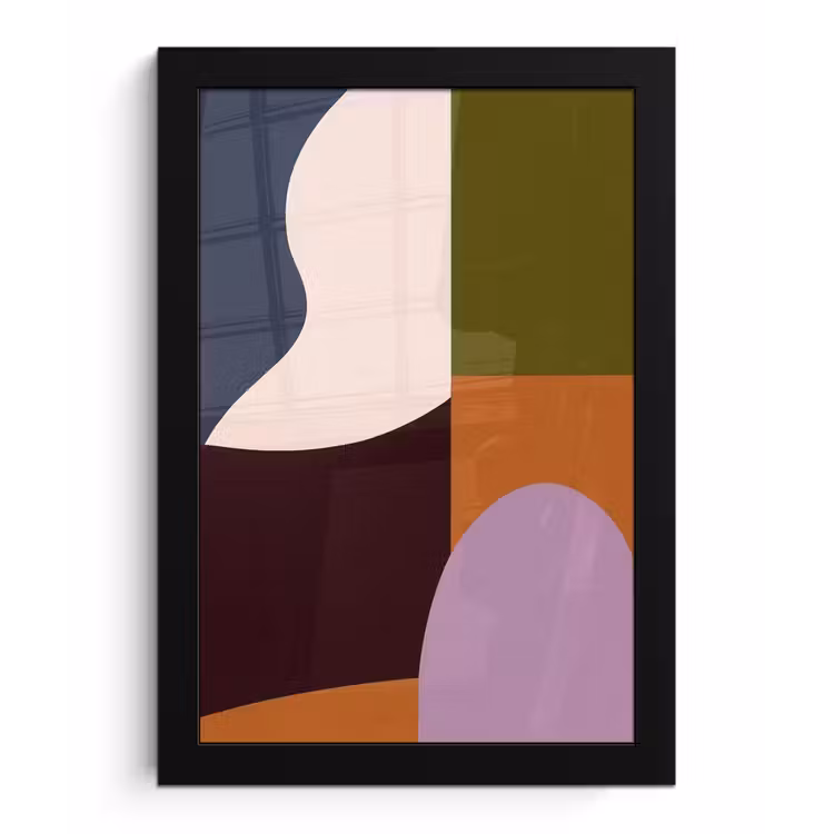 Vormen - Abstract - Kleuren - Vierkant fotolijst zwart zonder passe partout klein -3d