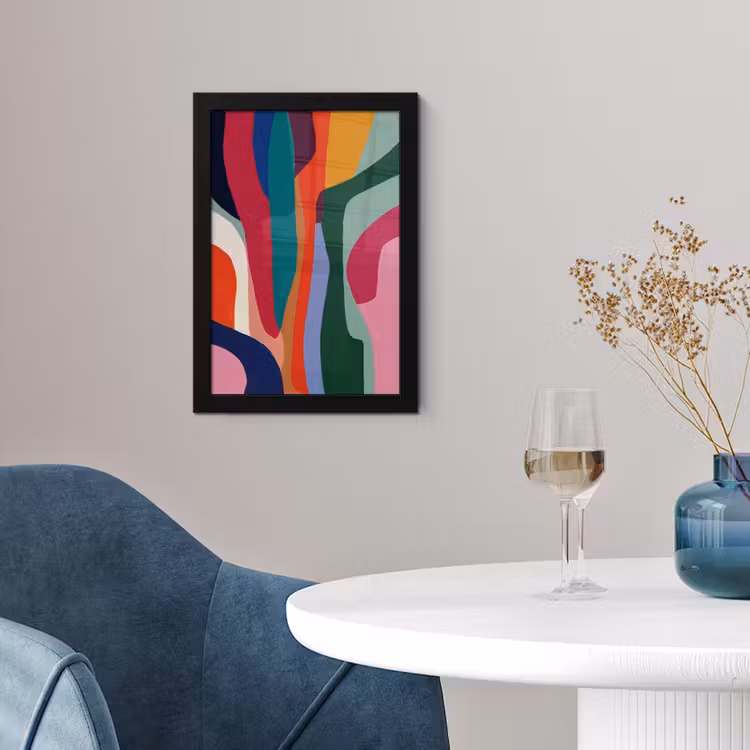 Vormen - Bochten - Kleurrijk - Abstract fotolijst zwart zonder passe partout klein -sfeer4