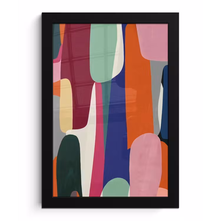 Vormen - Ritmisch - Kleuren - Abstract fotolijst zwart zonder passe partout klein -3d