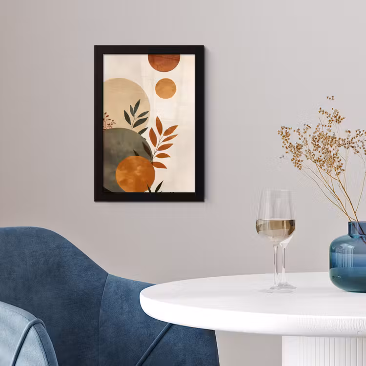 Vormen - Rond - Bladeren - Beige fotolijst zwart zonder passe partout klein -sfeer4