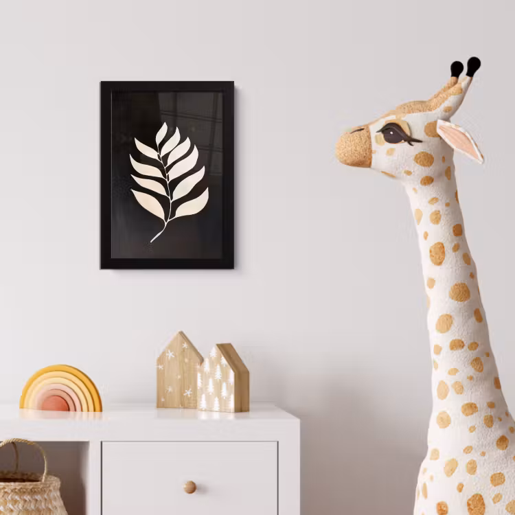 Blad - Wit - Minimalistisch fotolijst zwart zonder passe partout klein -usfeer4_kinderkamer