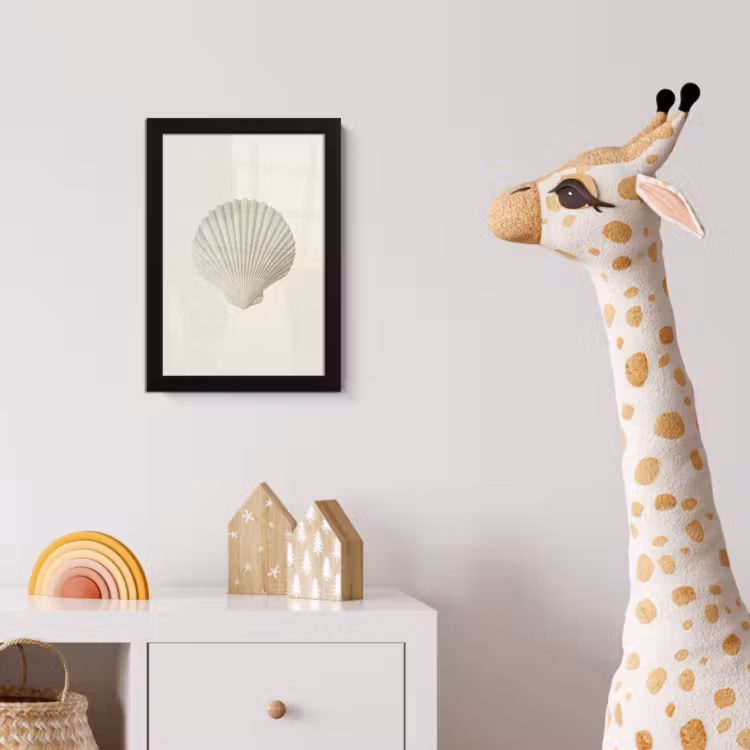 Schelp - Minimalistisch - Wit fotolijst zwart zonder passe partout klein -usfeer4_kinderkamer
