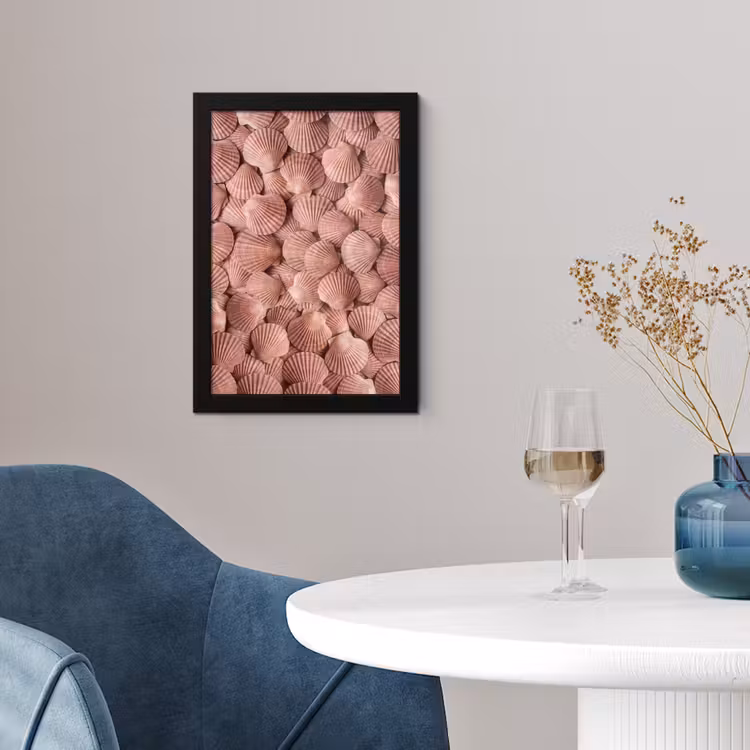 Schelpen - Patroon - Roze fotolijst zwart zonder passe partout klein -sfeer4