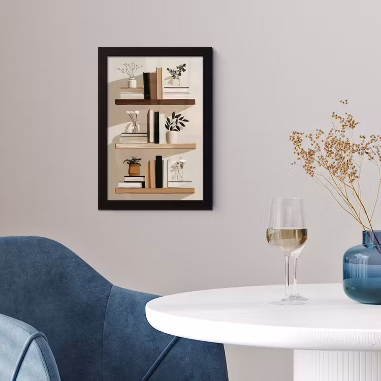 Plankjes - Boeken - Vaasjes - Planten fotolijst zwart zonder passe partout klein -sfeer4