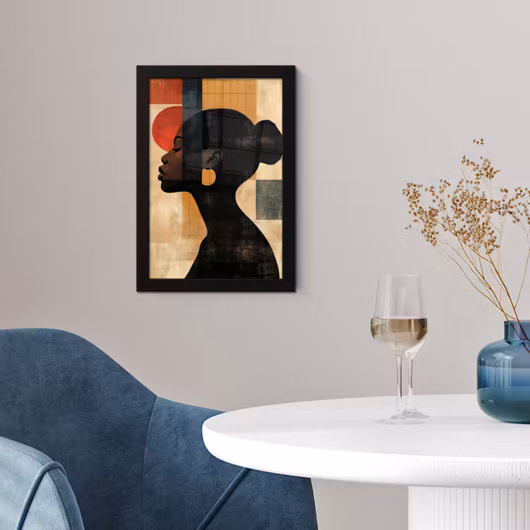 Zijaanzicht - Vrouw - Vormen fotolijst zwart zonder passe partout klein -sfeer4