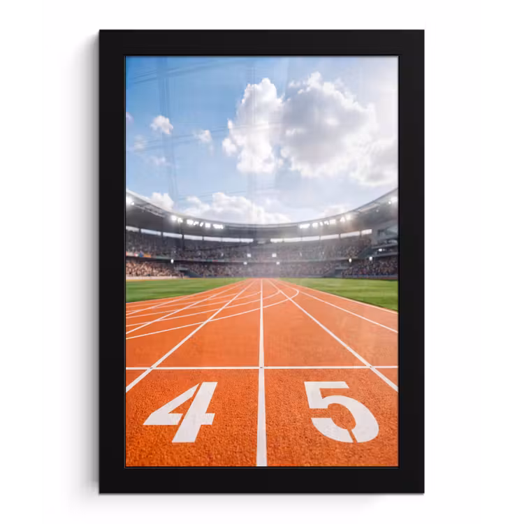 Sintelbaan - Stadion - Sport -Oranje fotolijst zwart zonder passe partout klein -3d