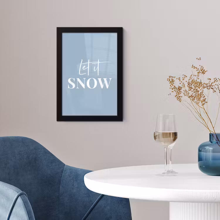 Sneeuw - Winter - Blauw - Let it snow fotolijst zwart zonder passe partout klein -sfeer4