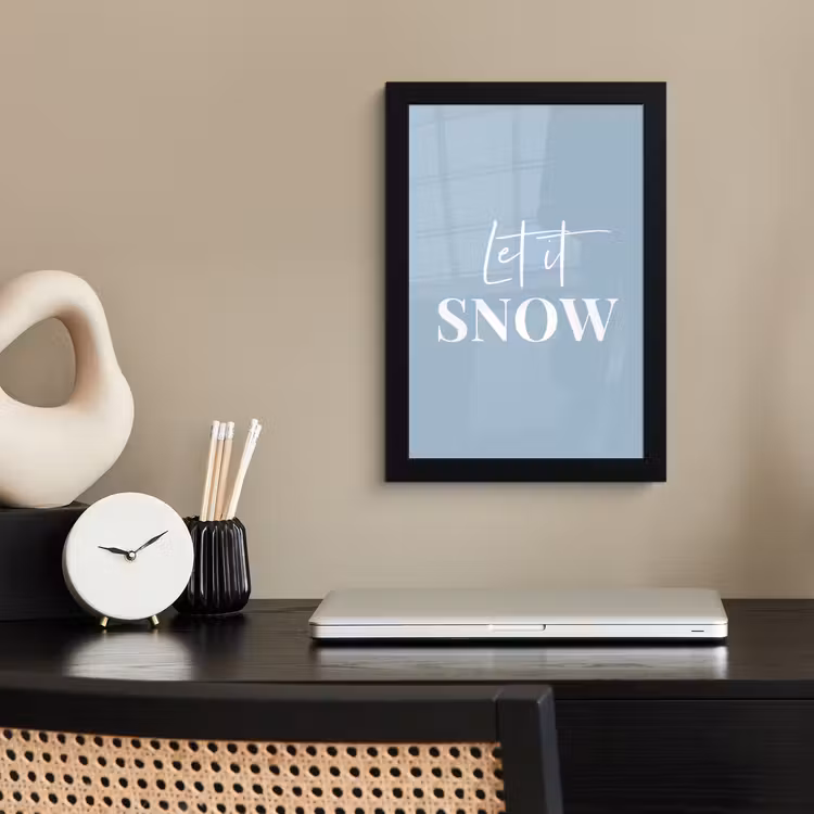 Sneeuw - Winter - Blauw - Let it snow fotolijst zwart zonder passe partout klein -sfeer1