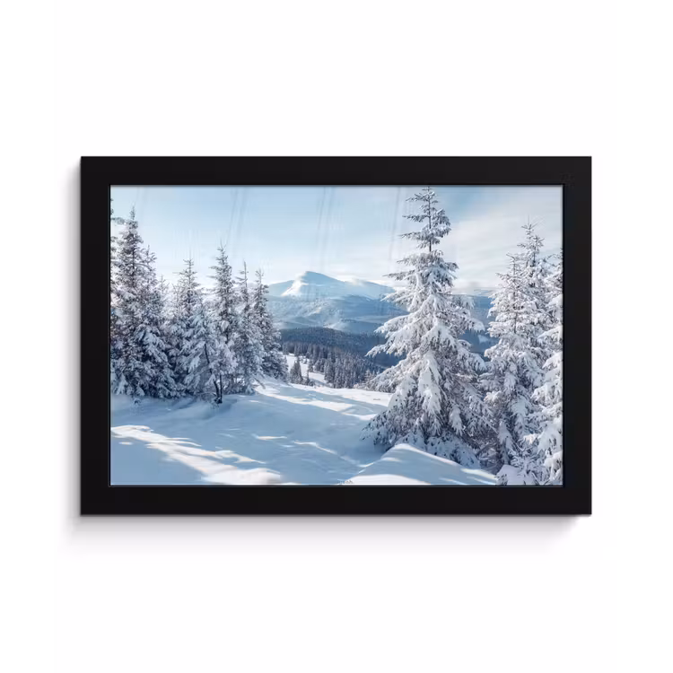 Sneeuw - Winter - Landschap - Bergen fotolijst zwart zonder passe partout klein -3d