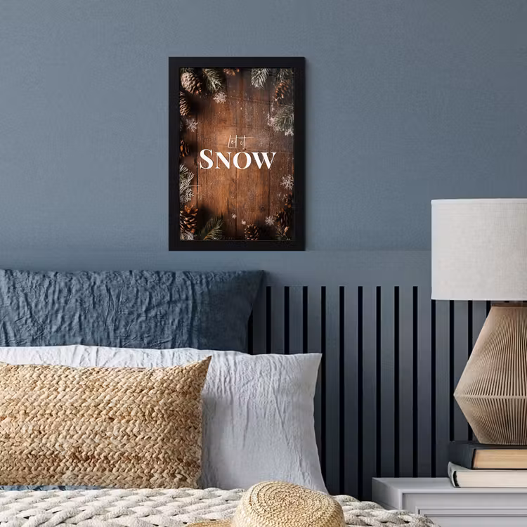 Sneeuw - Houtlook - Quote - Let it snow fotolijst zwart zonder passe partout klein -sfeer3