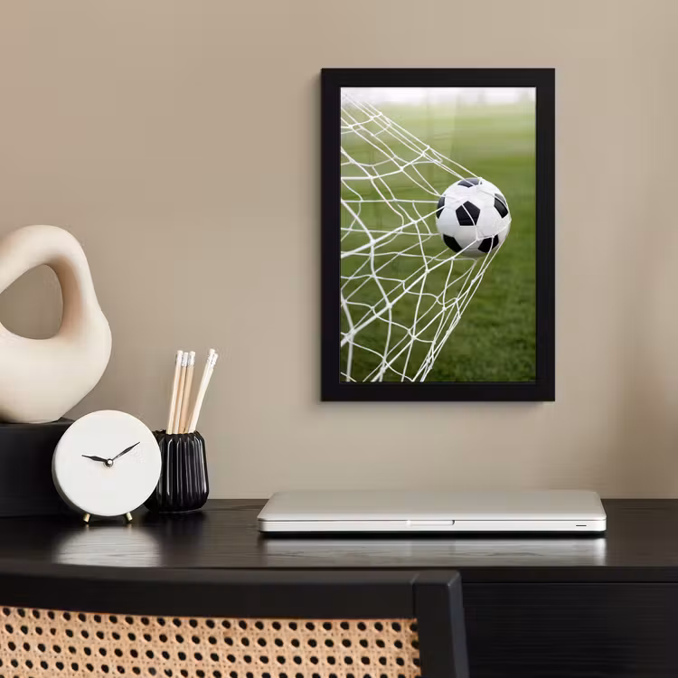 Voetbal - Goal - Net - Sport fotolijst zwart zonder passe partout klein -sfeer1