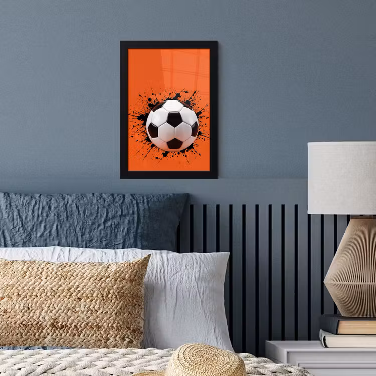 Voetbal - Verf - Sport - Oranje fotolijst zwart zonder passe partout klein -sfeer3