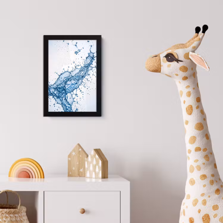 Spash - Water - Blauw fotolijst zwart zonder passe partout klein -usfeer4_kinderkamer