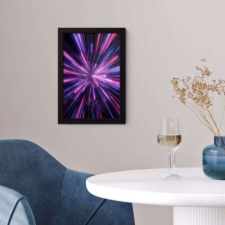 Lichtsnelheid - Ruimte - Roze - Paars fotolijst zwart zonder passe partout klein -sfeer4