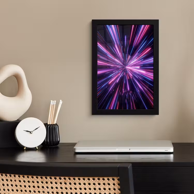Lichtsnelheid - Ruimte - Roze - Paars fotolijst zwart zonder passe partout klein -sfeer1